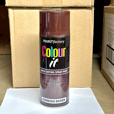 Inspired Essentials All Purpose Aerosol Spray Paint 400ml Quick Drying Spray, Fast Dry and Excellent Coverage for Metal, Wood, Plastic and More (Espresso Brown)