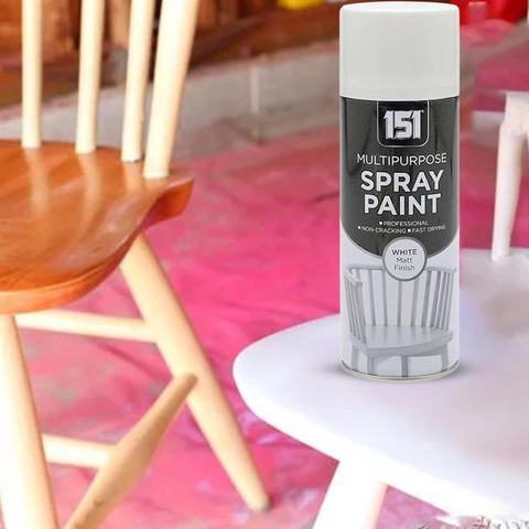 White Spray Paint Matt Finish 400ml MultiPurpose Professional Use for Metal, Wood, DIY - Fast Drying