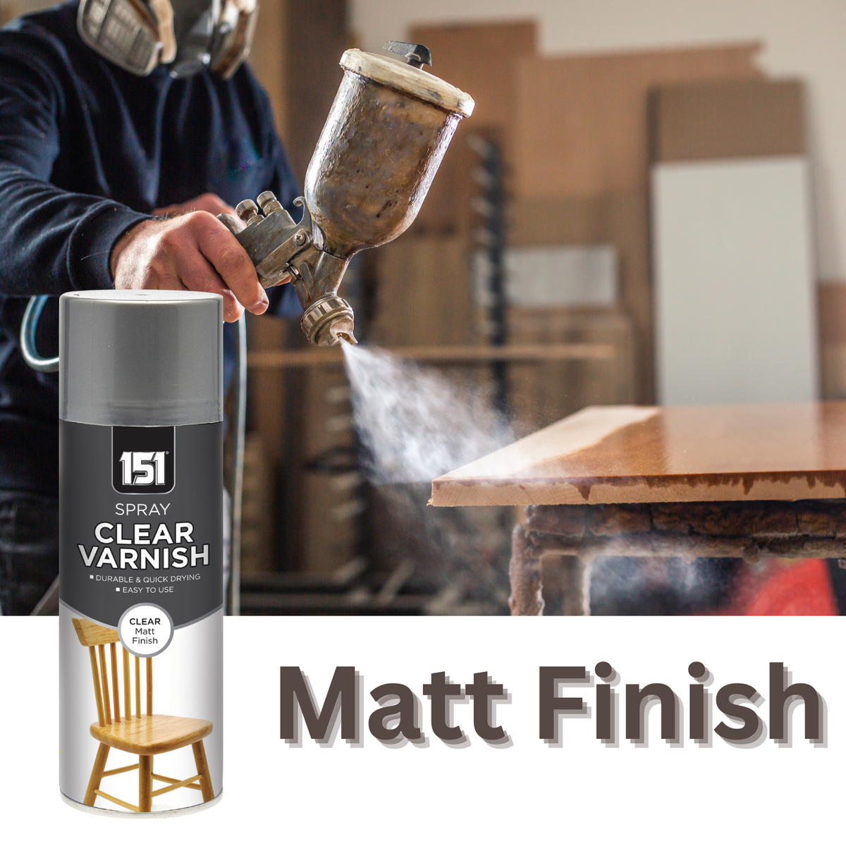 Clear Matt Varnish Spray 400ml | Protective Wood Finish product image