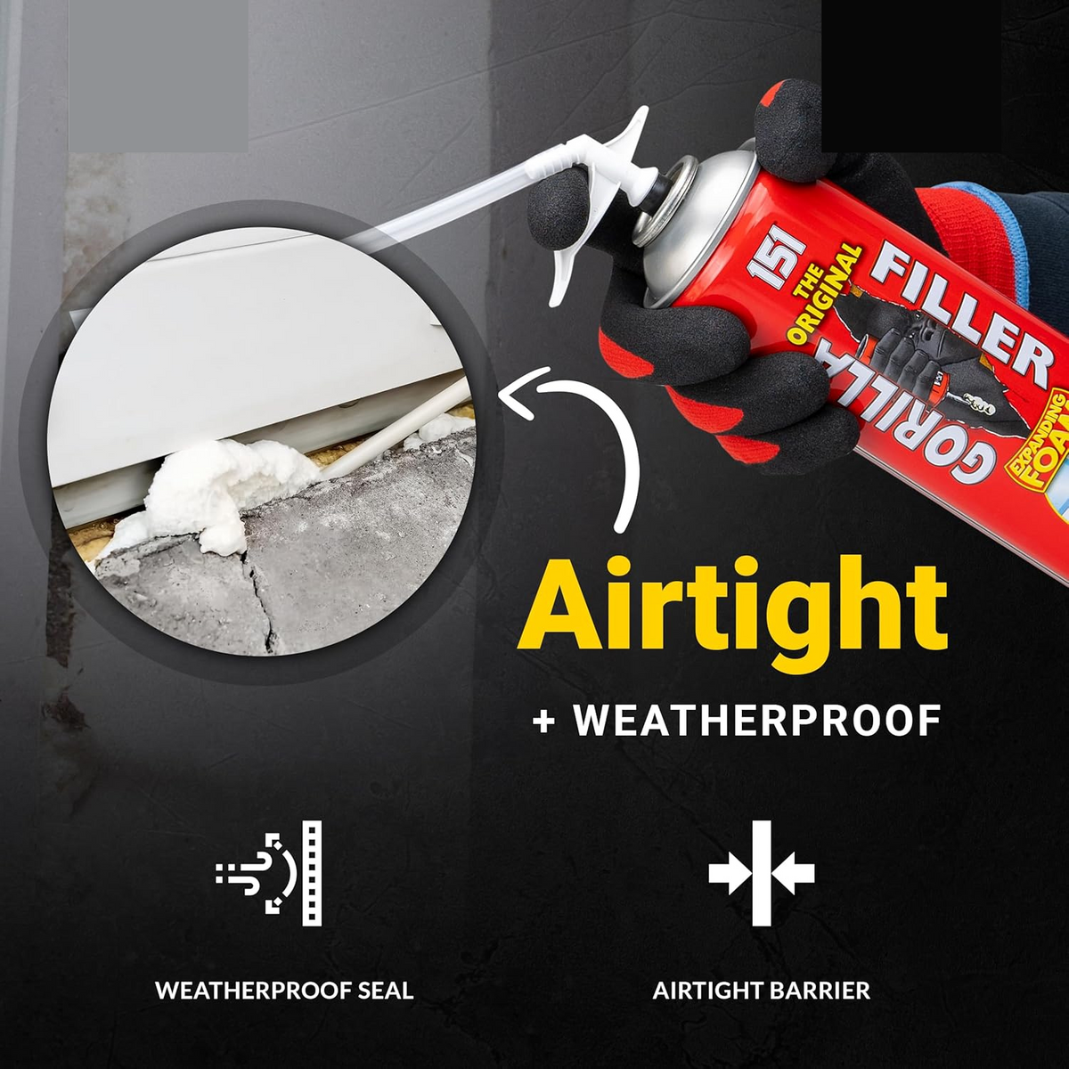 Gorilla Expanding Foam Filler 500ml | Gap & Crack Sealant product image