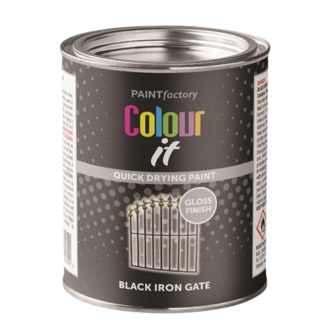 Black Iron Gate Gloss Finish Paint Quick-Drying Formula Exterior Use 300ml Tin - Durable And Long-Lasting Protection
