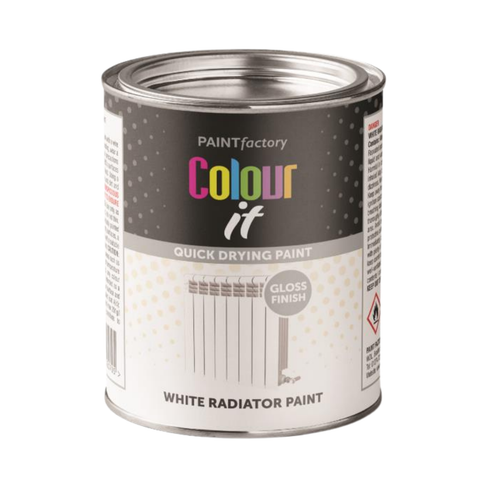 White Radiator Gloss Paint Quick-Drying Formula Interior Exterior Use 300ml Tin - Easy to Apply, Long-Lasting Protection
