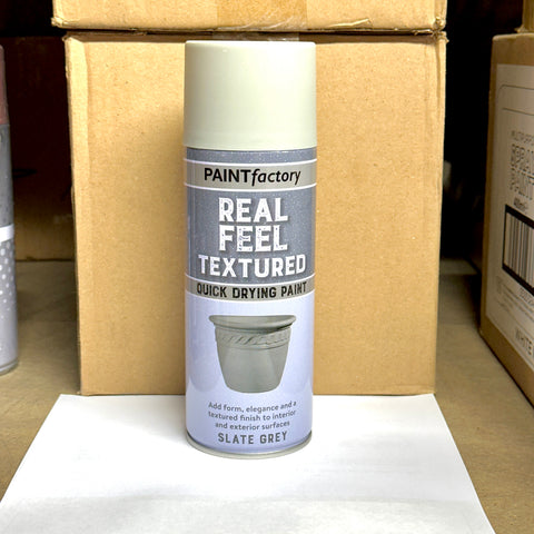Real Feel Textured Quick Drying Paint Slate Grey 400ml Spray Aerosol