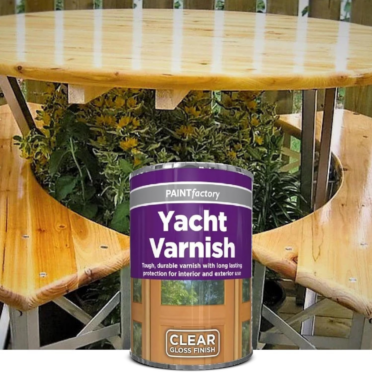 Clear Yacht Varnish 300ml Tin | Gloss Weatherproof Wood Finish product image