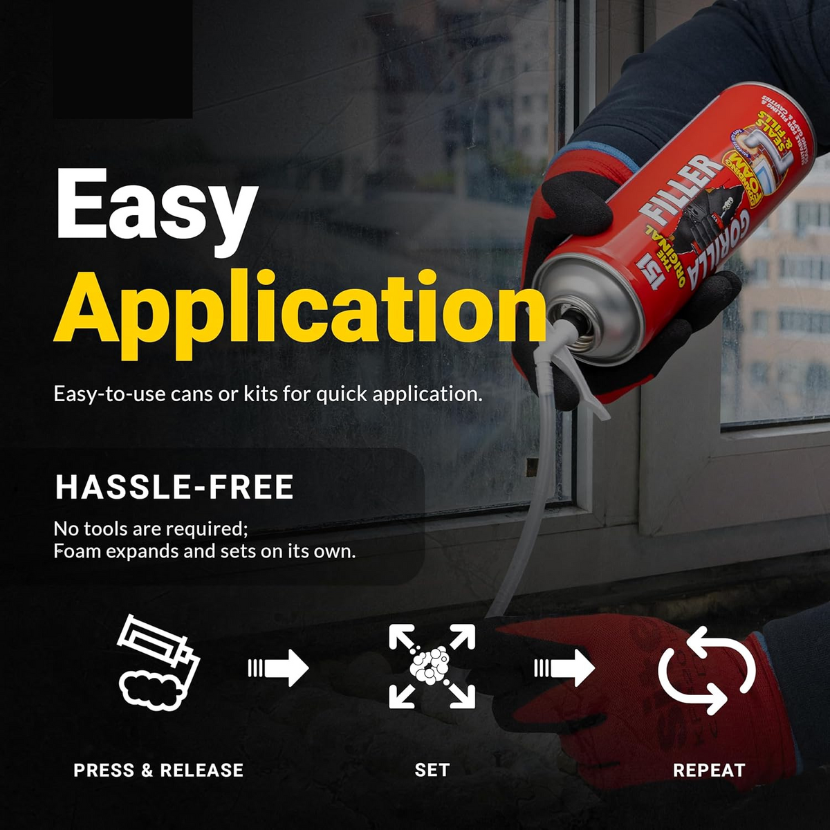Gorilla Expanding Foam Filler 500ml | Gap & Crack Sealant product image