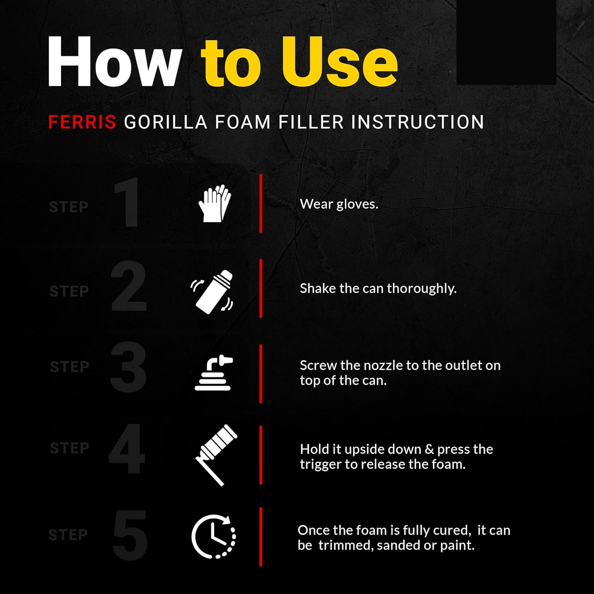 Gorilla Expanding Foam Filler 500ml | Gap & Crack Sealant product image