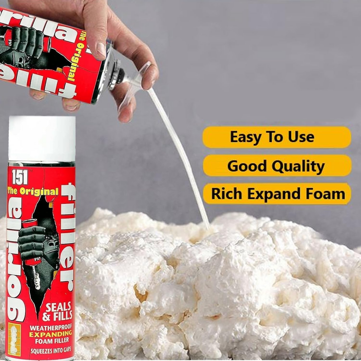 Gorilla Expanding Foam Filler 750ml | Gap & Crack Sealant product image