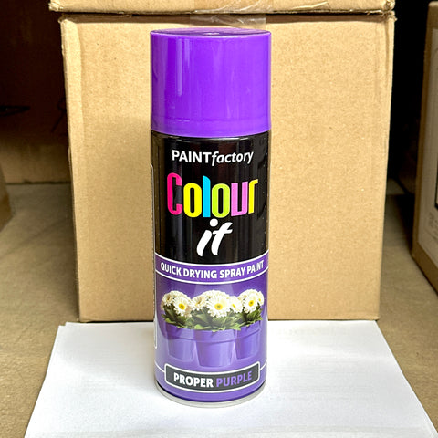 Inspired Essentials All Purpose Aerosol Spray Paint 400ml Quick Drying Spray, Fast Dry and Excellent Coverage for Metal, Wood, Plastic and More (Proper Purple)