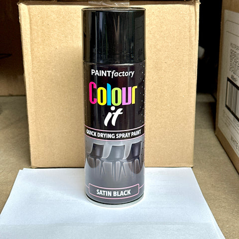 Inspired Essentials All Purpose Aerosol Spray Paint 400ml Quick Drying Spray, Fast Dry and Excellent Coverage for Metal, Wood, Plastic and More (Black Satin)