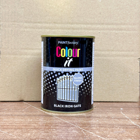 Black Gloss Iron Gate Paint 300ml Tin | Exterior Metal Finish product image