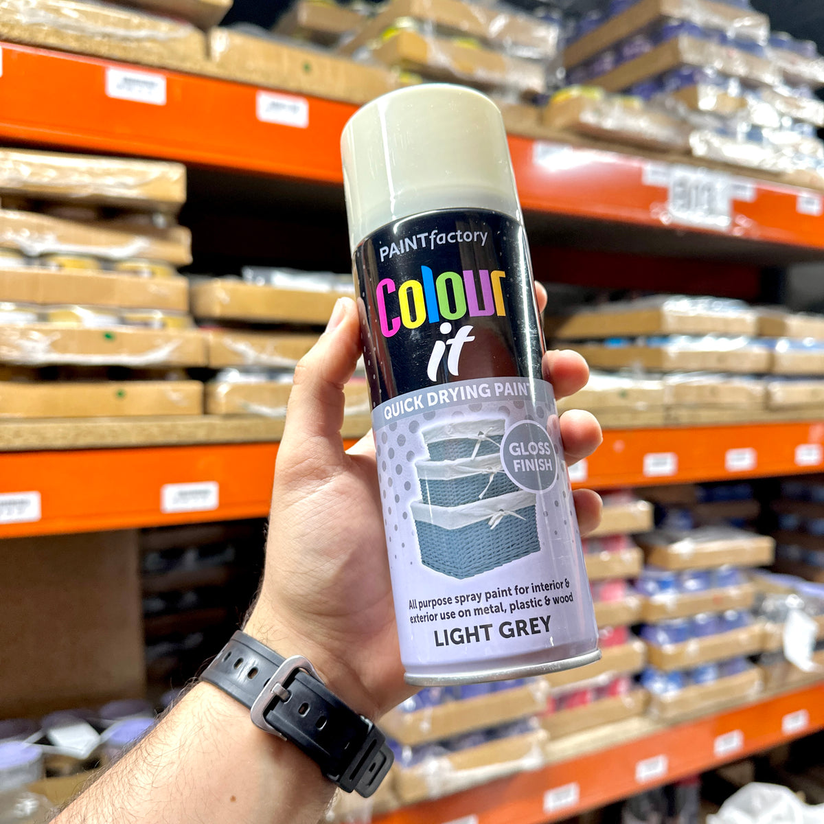 Light Grey Spray Paint 400ml | Multi-Surface Aerosol product image