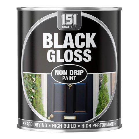 Black Gloss Non-Drip Paint Interior Exterior Use 300ml Tin - Hard Drying, High Performance