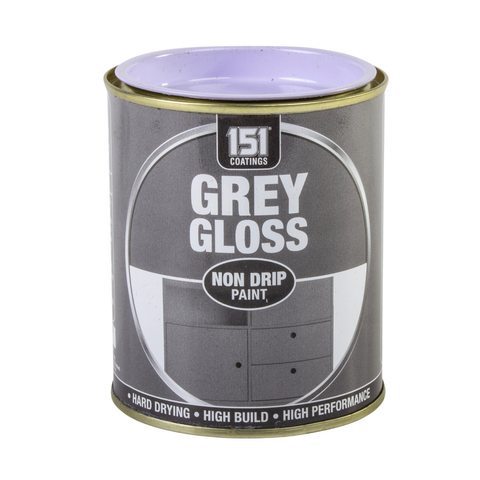 Grey Gloss Non-Drip Paint Interior Exterior Use 300ml Tin - Hard Drying, High Performance