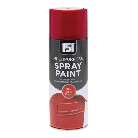 Red Spray Paint Gloss Finish 400ml MultiPurpose Professional Use for Metal, Wood, DIY - Fast Drying