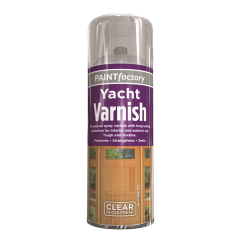 Yacht Varnish Spray Clear Gloss 250ml - All Purpose Tough Durable Indoor Outdoor Use