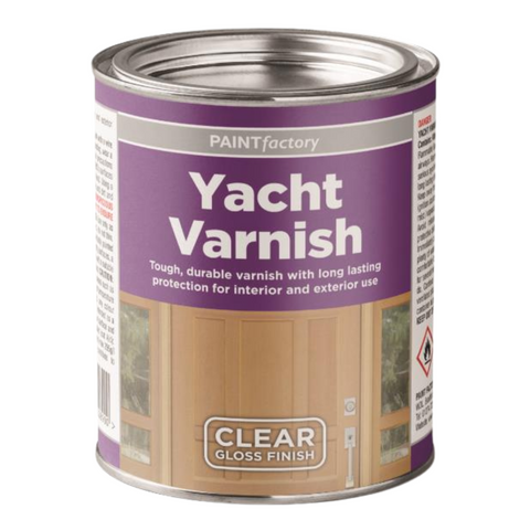Paint Factory Yacht Varnish Tin Clear Gloss Tough Durabel Indoor Outdoor 300ml