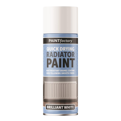 Radiator Spray Paint Heat Resistant Quick Drying Brilliant White 400ml