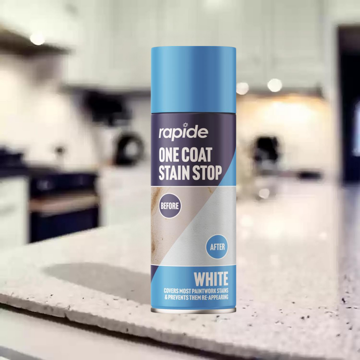 White Damp & Stain Block Spray Paint 400ml | One-Coat Coverage product image