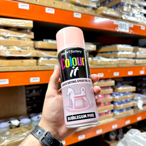 Inspired Essentials All Purpose Aerosol Spray Paint 400ml Quick Drying Spray, Fast Dry and Excellent Coverage for Metal, Wood, Plastic and More (Bubblegum Pink)