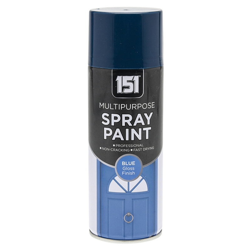 Blue Spray Paint Gloss Finish 400ml MultiPurpose Professional Use for Metal, Wood, DIY - Fast Drying