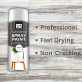 White Satin Spray Paint for Wood Metal Brick Gloss Finish Professional Fast Drying 400ml - MultiPurpose