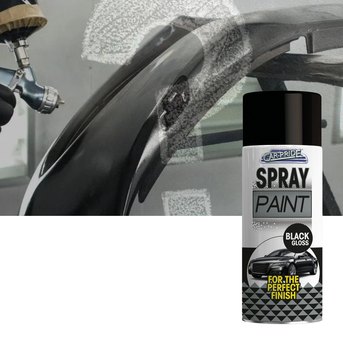 Car Pride Black Gloss Car Spray Paint 400ml | Auto Aerosol product image