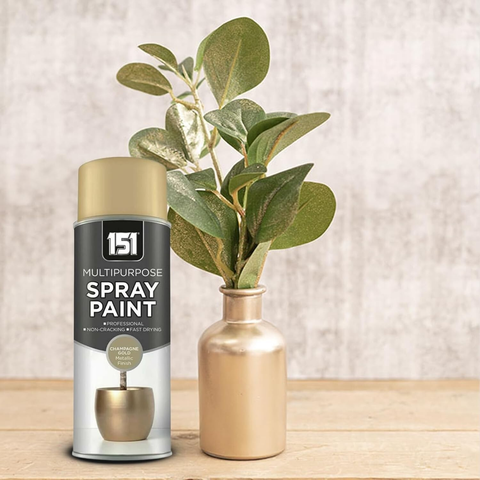 Metallic Champagne Gold Spray Paint for Wood Metal Plastic 400ml - Multipurpose
