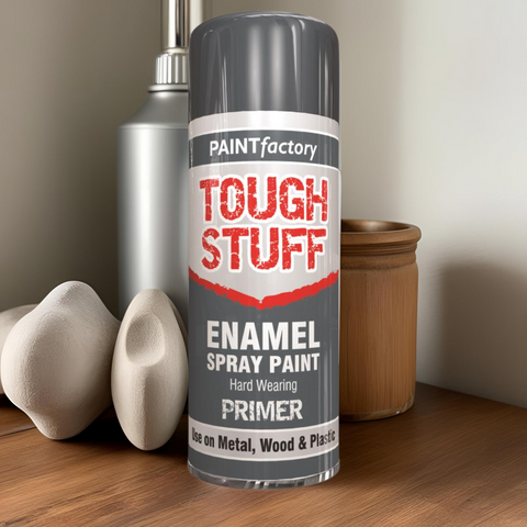 Paint Factory Tough Stuff Enamel Grey Primer Spray Paint for Wood Metal 400ml