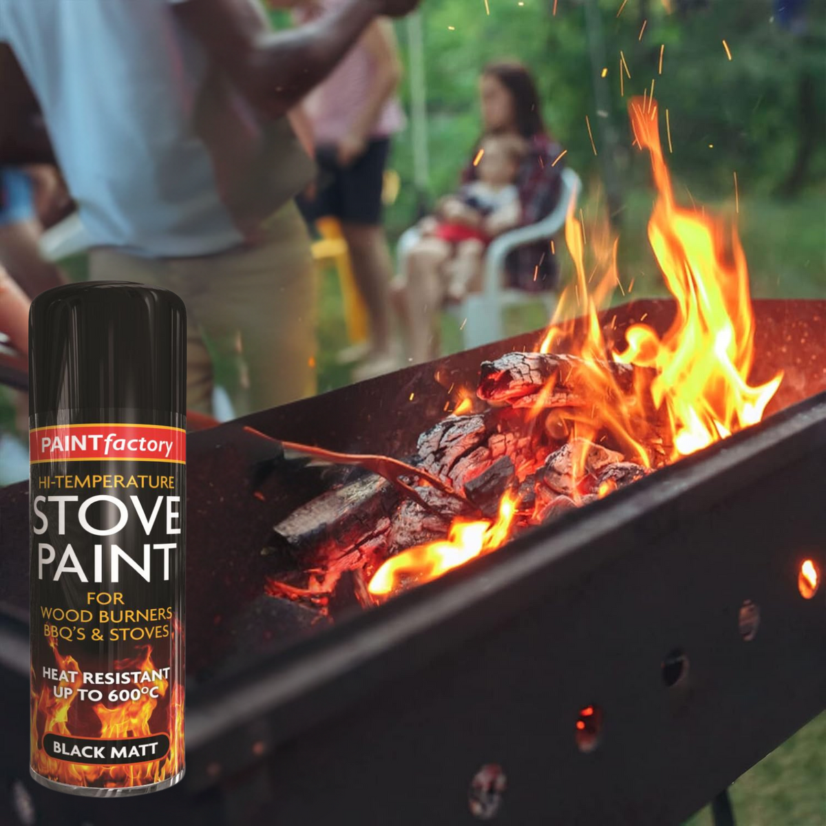 Black Matt High Temperature Spray Paint 400ml | Stove & BBQ Paint product image