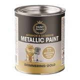 Metallic Paint Bright Gold Interior Exterior Use 300ml Tin - Quick Dry, High Coverage, Multi-Surface Use