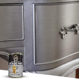Metallic Paint Bright Silver Interior Exterior Use 300ml Tin - Quick Dry, High Coverage, Multi-Surface Use