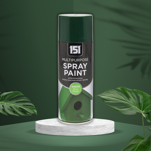Green Spray Paint Gloss Finish for Wood Metal 400ml - Multipurpose