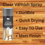 Clear Matt Finish Varnish Aerosol Spray 400ml - Durable & Quick Drying