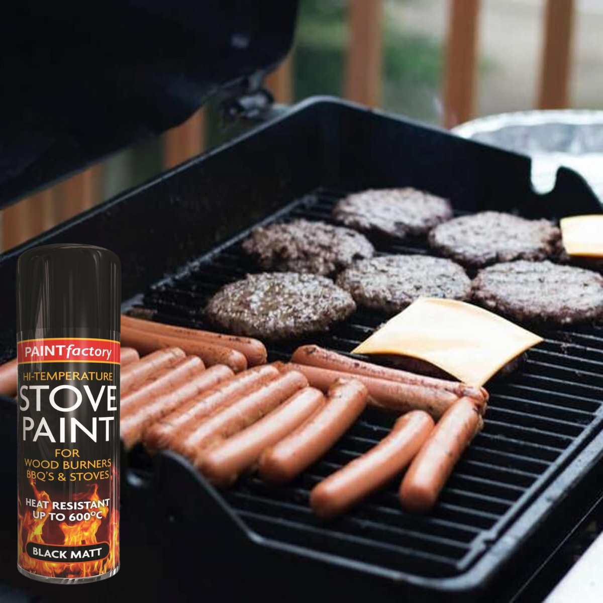 Black Matt High Temperature Spray Paint 400ml | Stove & BBQ Paint product image