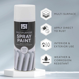 White Spray Paint Gloss Finish 400ml MultiPurpose Professional Use for Metal, Wood, DIY - Fast Drying