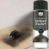 Black Spray Paint Satin Finish for Metal Wood Fast Drying 400ml - Multipurpose