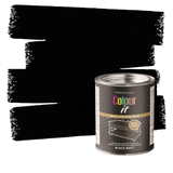 Black Matt Paint Interior Exterior Use 300ml Tin - Quick Dry, All Purpose Use for Concrete, Metal & Wood