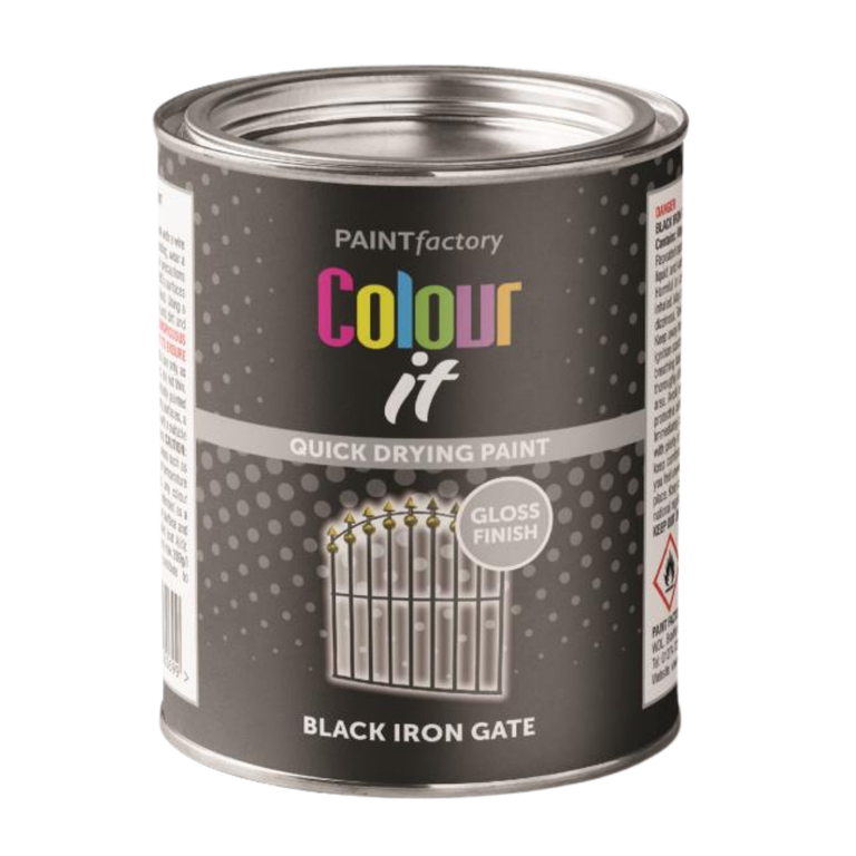 Black Iron Gate Gloss Finish Paint Quick-Drying Formula Exterior Use 300ml Tin - Durable And Long-Lasting Protection