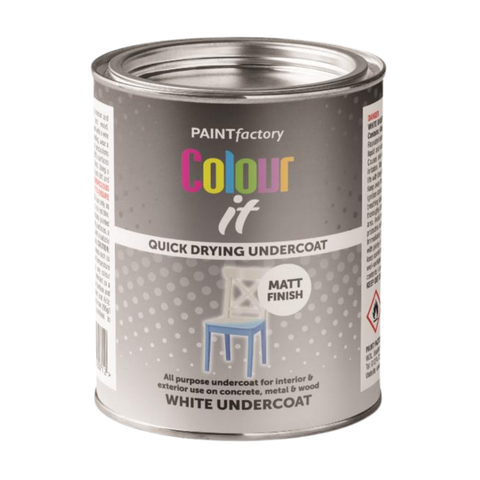 White Matt Undercoat Paint Quick-Drying Formula Interior Exterior Use 300ml Tin - Easy to Apply, Perfect for Wood, Metal, Crafting