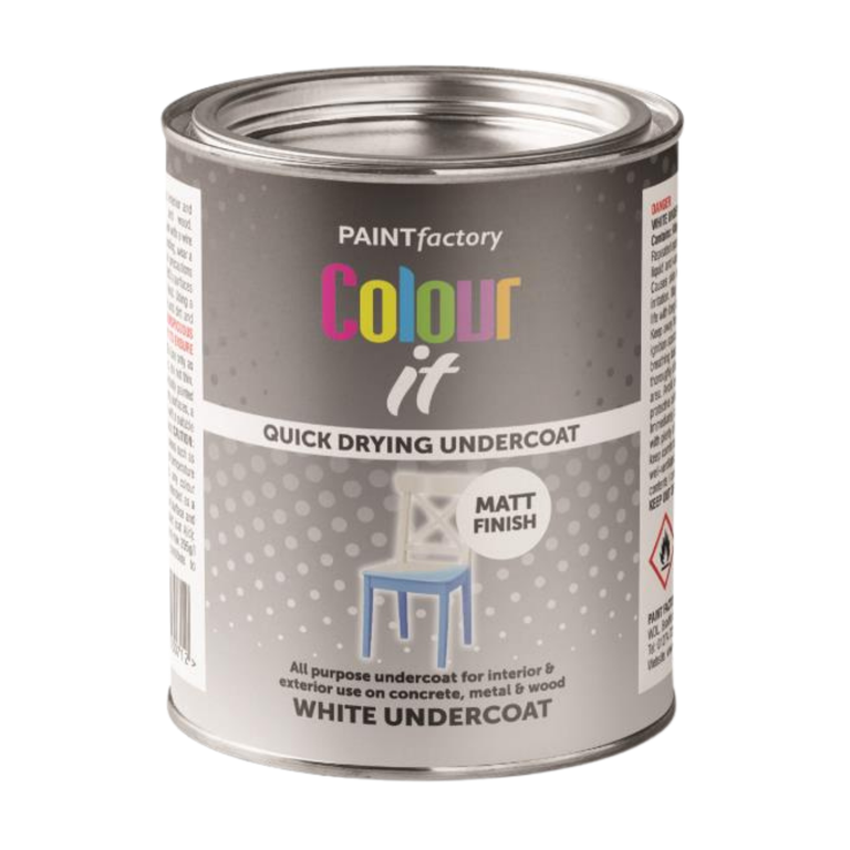 White Matt Undercoat Paint Quick-Drying Formula Interior Exterior Use 300ml Tin - Easy to Apply, Perfect for Wood, Metal, Crafting