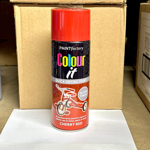 Inspired Essentials All Purpose Aerosol Spray Paint 400ml Quick Drying Spray, Fast Dry and Excellent Coverage for Metal, Wood, Plastic and More (Cherry Red)