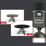 Black Spray Paint Satin Finish for Metal Wood Fast Drying 400ml - Multipurpose