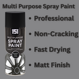 Black Spray Paint Matt Finish 400ml - MultiPurpose Fast Drying