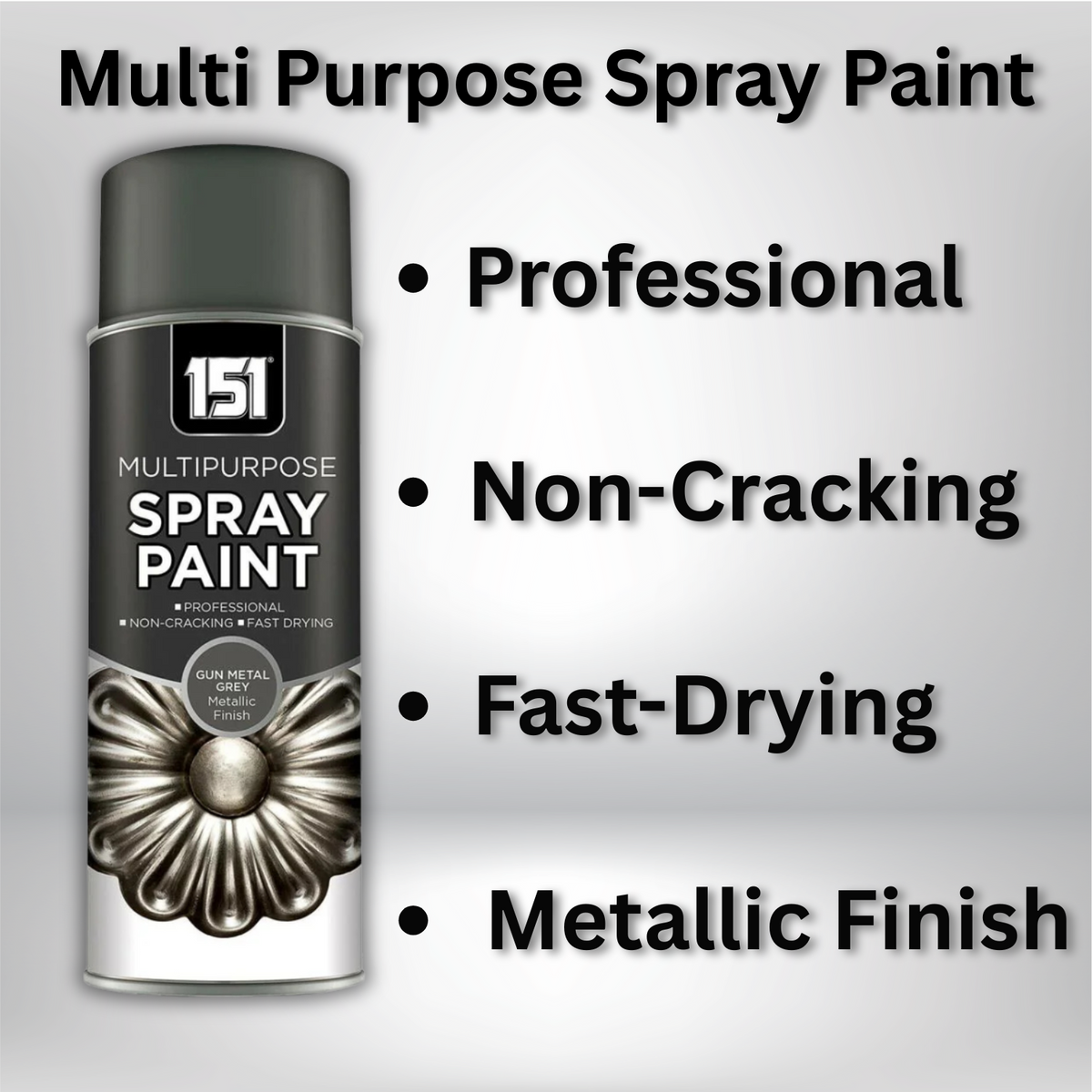 Gun Metal Grey Gloss Spray Paint 400ml | Metallic Finish product image