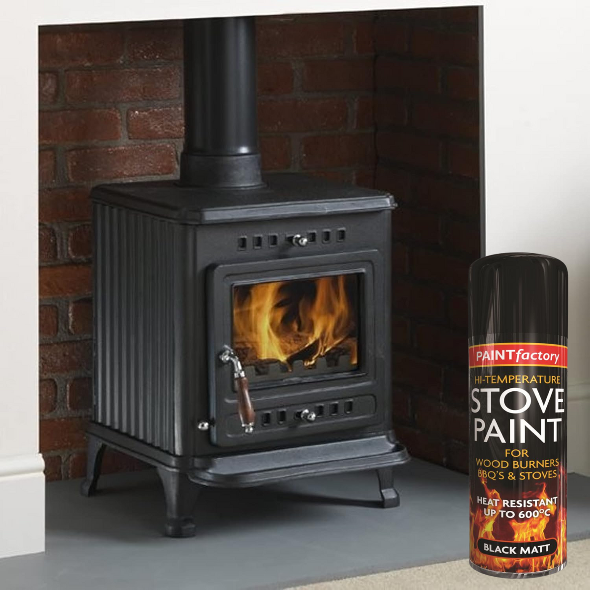 Black Matt High Temperature Spray Paint 400ml | Stove & BBQ Paint product image
