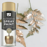 Metallic Champagne Gold Spray Paint for Wood Metal Plastic 400ml - Multipurpose