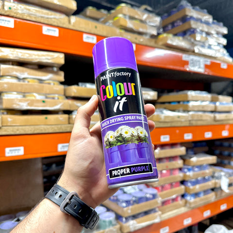 Inspired Essentials All Purpose Aerosol Spray Paint 400ml Quick Drying Spray, Fast Dry and Excellent Coverage for Metal, Wood, Plastic and More (Proper Purple)