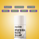 Spray & Seal White Mastic Sealant 400ml Leak Fix Stop Sealant Instant For Waterproof Gutter, Roof, Pipe, Windows