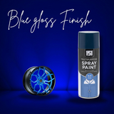 Blue Spray Paint Gloss Finish 400ml MultiPurpose Professional Use for Metal, Wood, DIY - Fast Drying