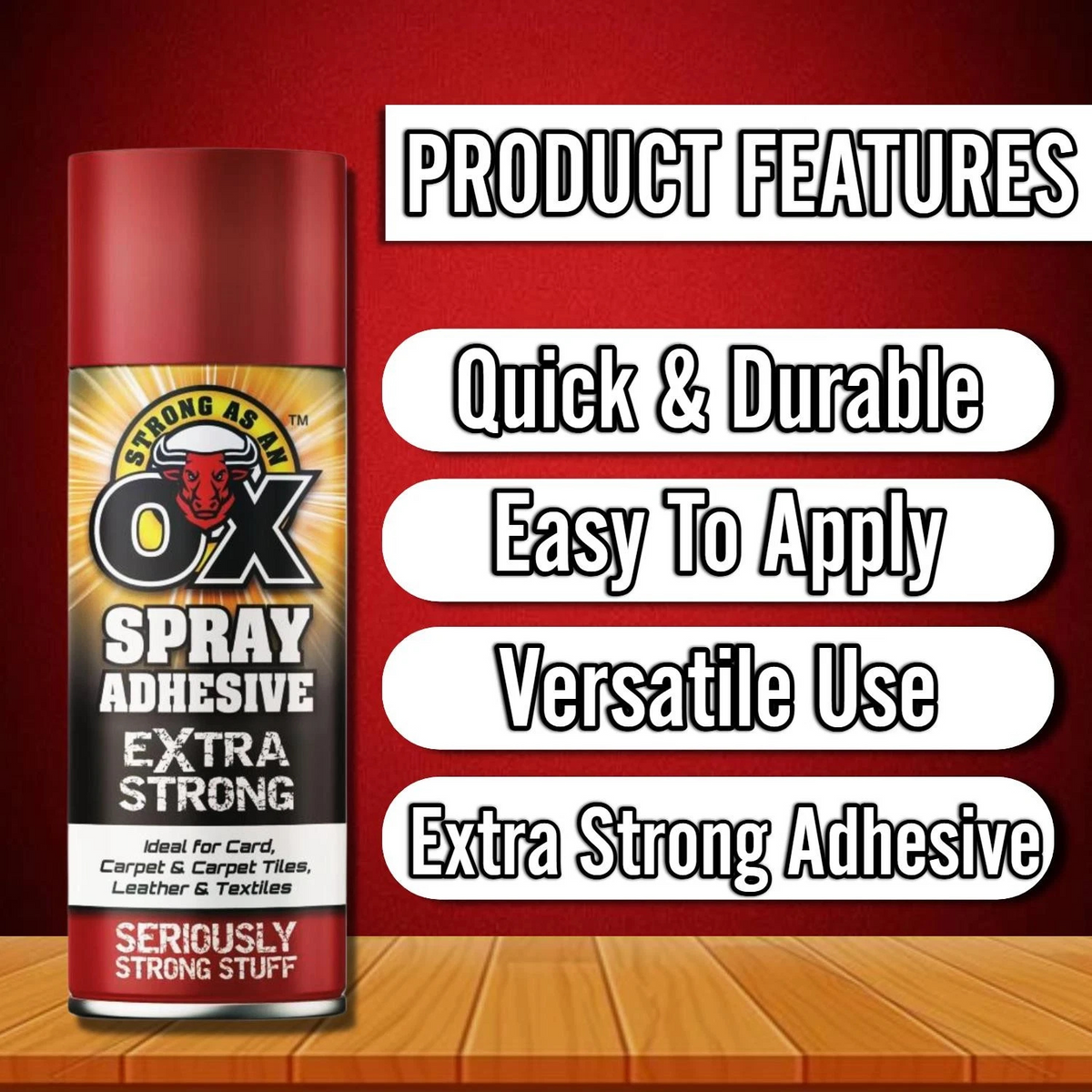 Adhesive Spray For Card Paper Carpet Leather Vinyl Heavy Duty